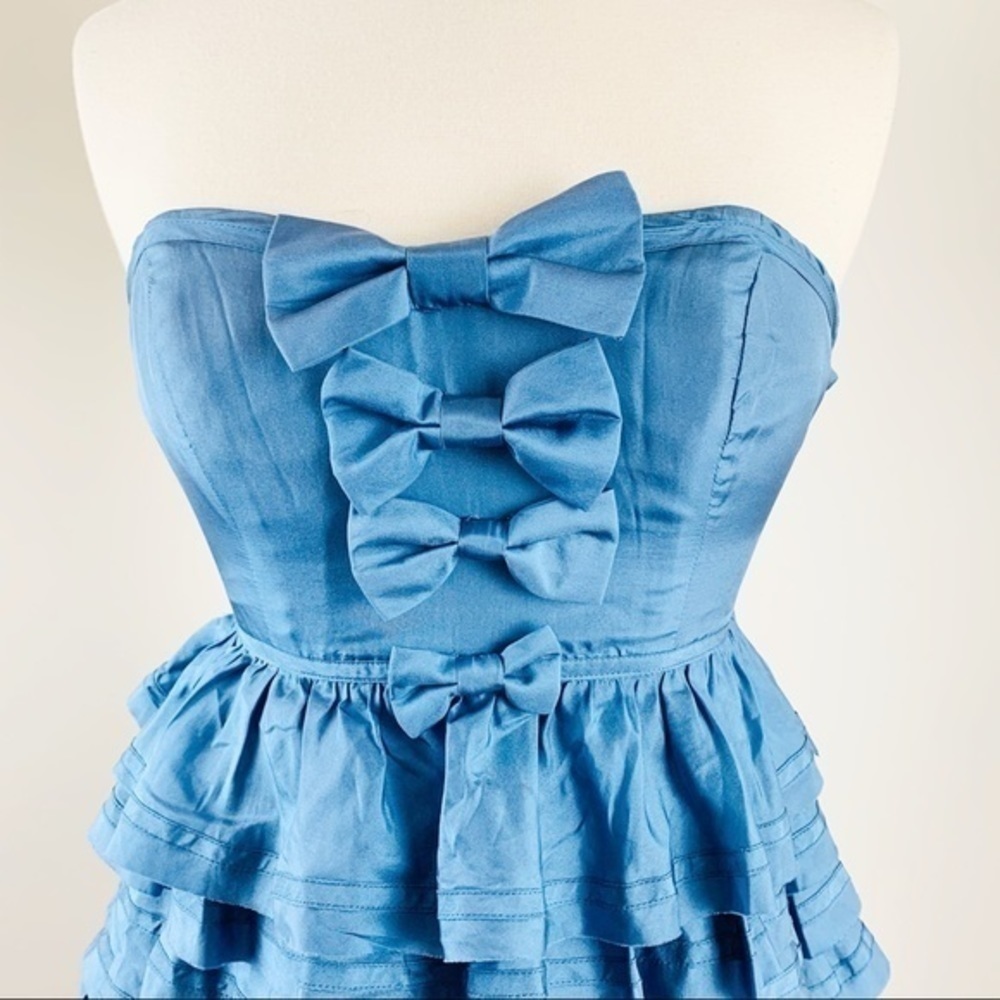 Betsy Johnson silk ruffle bows dress - Picture 7 of 11